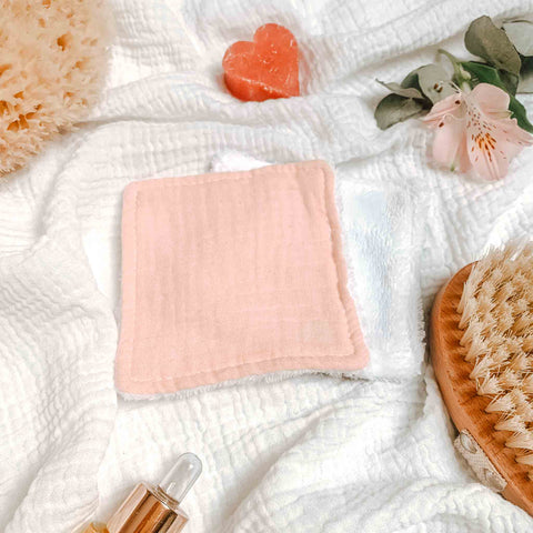 coton réutilisable rose