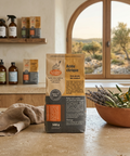 Sachet d'acide citrique écologique 500g My Better Way sur plan de travail en pierre style cuisine provençale