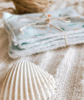 lingette demaquillantes reutilisables zero dechet en bambou esprit camargue plage sauvage coquillage 