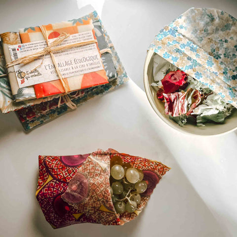 Emballages Écologiques Alimentaires Beewrap - lot de 3 fleurs