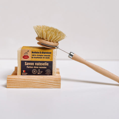 brosse à vaisselle bois rechargeable