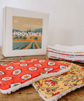 cotons lavables demaquillants en douceur motif provence rouge et jaune my better way - french country style